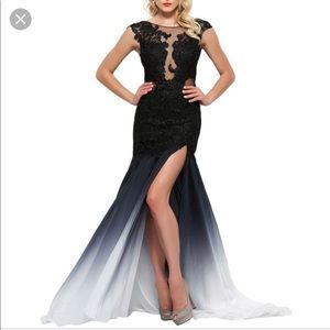 Mac duggal black dress mermaid size 2